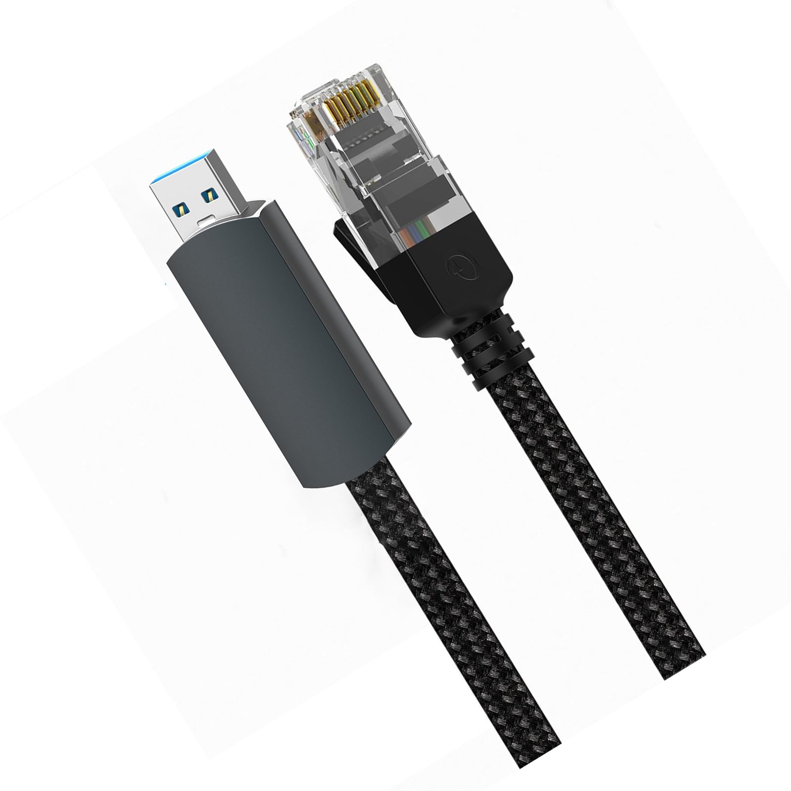 アルミニウム合金 USB3.0 イーサネットコンバータ 1000Mbps 高速内蔵編組ケーブルコンピュータアクセサリーポータブル USB ギガビットネットワークアダプタ｜Dusky Rose （ヘアケア・サプリ）