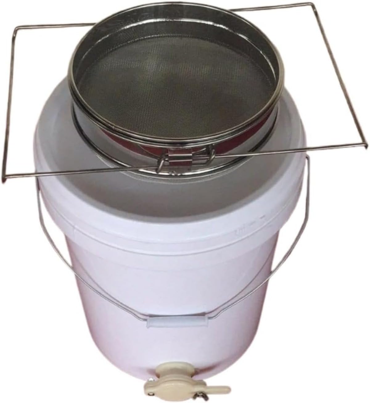 ポリ入れもの付き添い人 濾す役立つこと有り 養蜂物の具 蜂みつこし器 ステンレス鋼 毛はらい ふるい 蝋涙濾す器 (20L-白いこと)