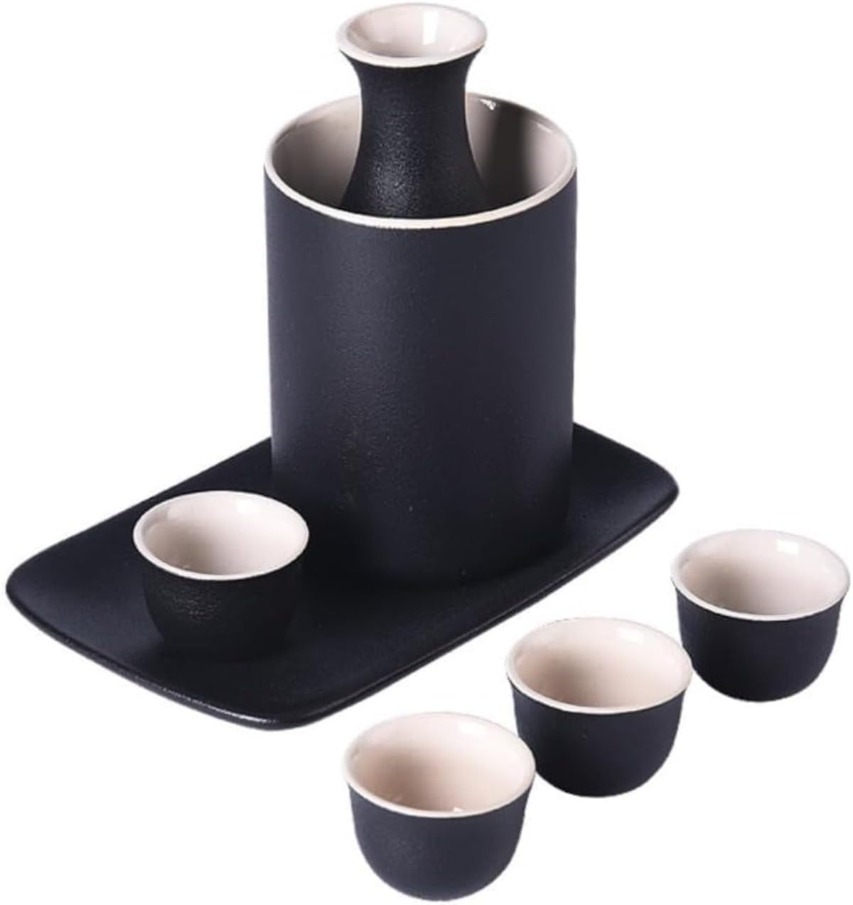 湯沸かし 伝統的 熱酒器 冷/温/熱用の禅スタイルワイン伝統的温め熱器 式瓶 瓶 美濃焼 (ブラック)｜Dusky Rose （ヘアケア・サプリ） 9,608円