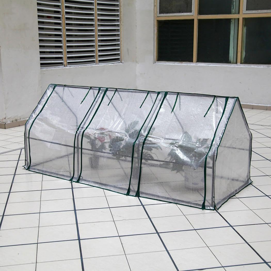 ビニール棲み家 ビニール植木室 植木室 草木の植木室 苑地植木室 植木室棲み家 苑地植木室 苑地棲み家 飾り気の無い植木室 ビニール 折畳み式 雨合羽 抗UV 草片用植木室 園芸 棚 草木保温 防雨 防寒 害虫 鳥押しとどめる (白いこと,240*90*90糎)