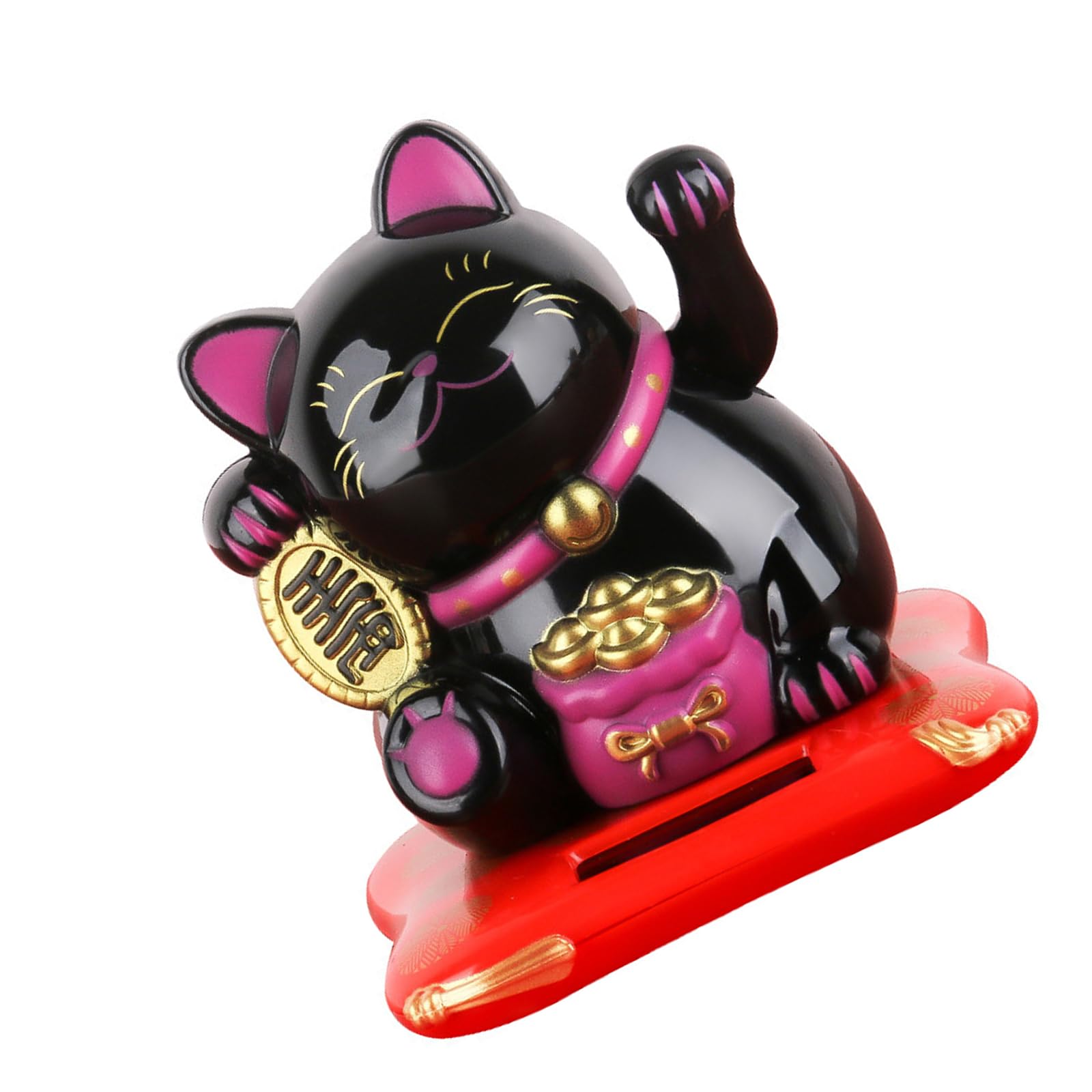 ソーラー 5.5 in 振るうした猫の車のかざり付ける 緑であること 森閑としたなうなずきシーメンスション ポリスチレン製鉄道車両見せびらかす用かざり付ける ポリスチレン ソーラー 振るうした猫の像