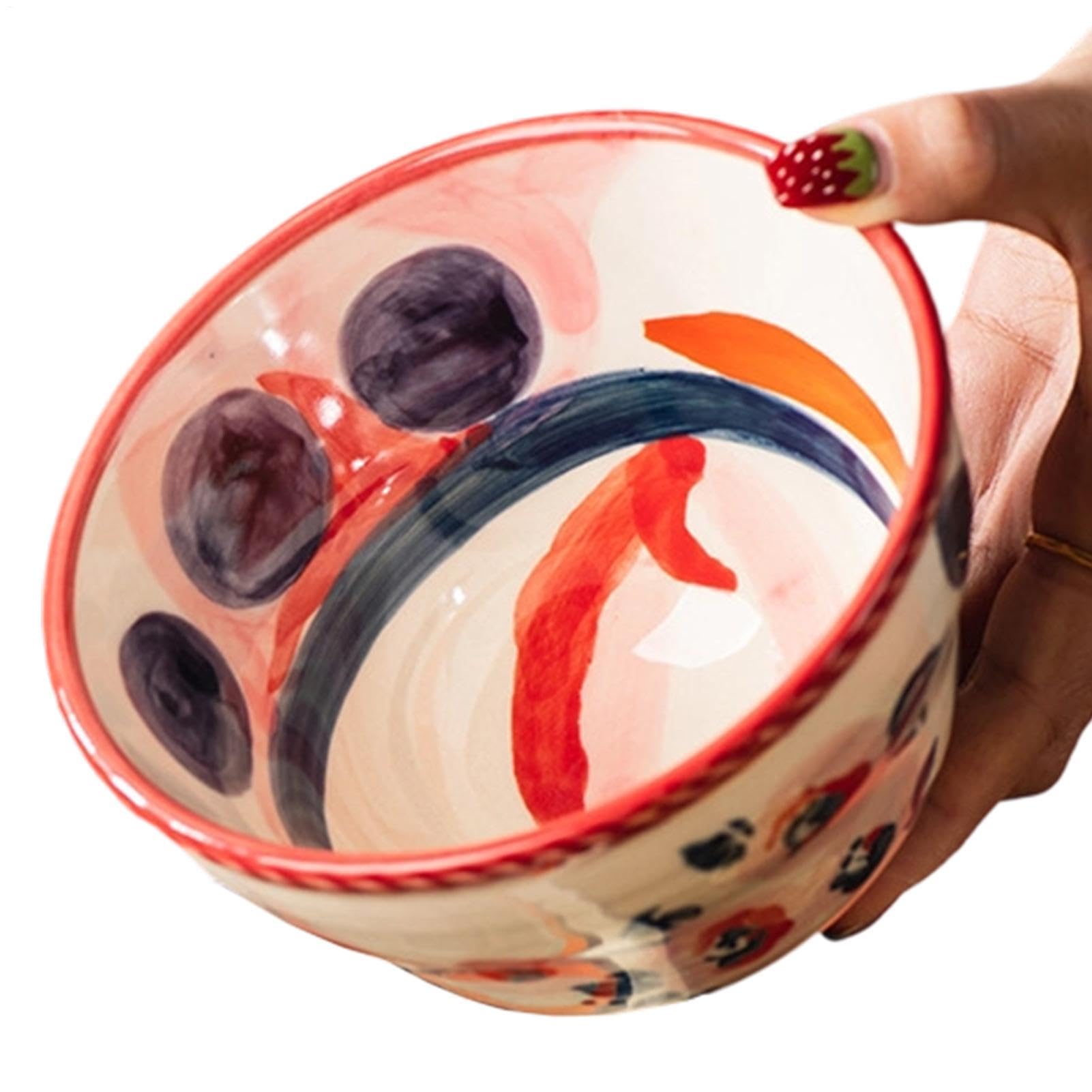 ご飯茶碗,約12.7cm(5インチ)・520mlの磁器製 おしゃれな器 - 中華風 電子レンジ対応可 - シリアル ランチ ディナー 麺類 家庭用 キッチン レストラン パーティー|Dusky Rose (ヘアケア・サプリ)
