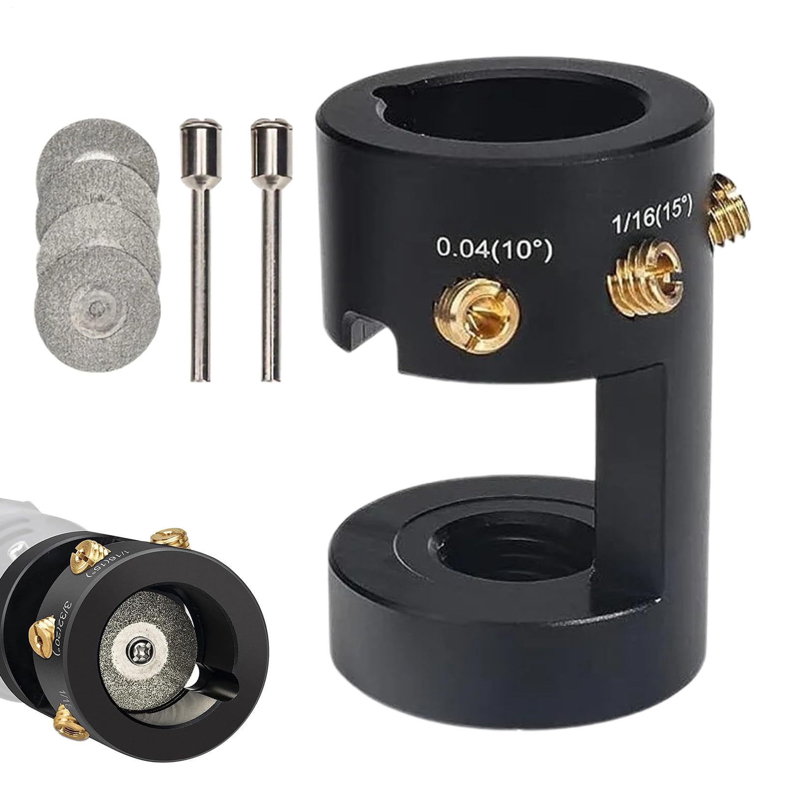 Tig Tungsten Sharpener、Electrode Sharphener Grinder Tool,アルミニウムタングステンナー | 修理店のための2つのコネクティングロッドと4つの研削ディスクを備えたTIG溶接ツール｜Dusky Rose （ヘアケア・サプリ）