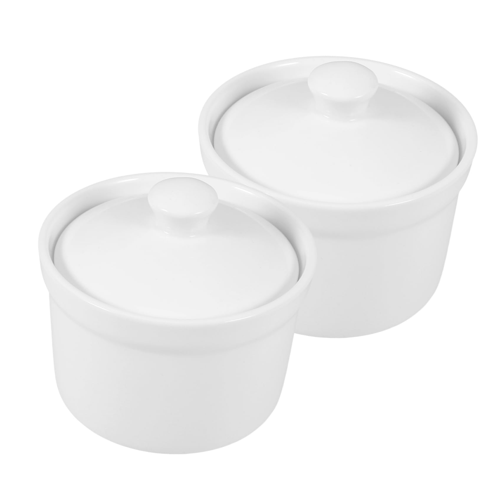 蓋付きセラミックシチューポット 4インチ 陶器のボウル 家庭用キッチン食器 スープ煮込み デザート調理用 2個セット 食卓用｜Dusky Rose （ヘアケア・サプリ）