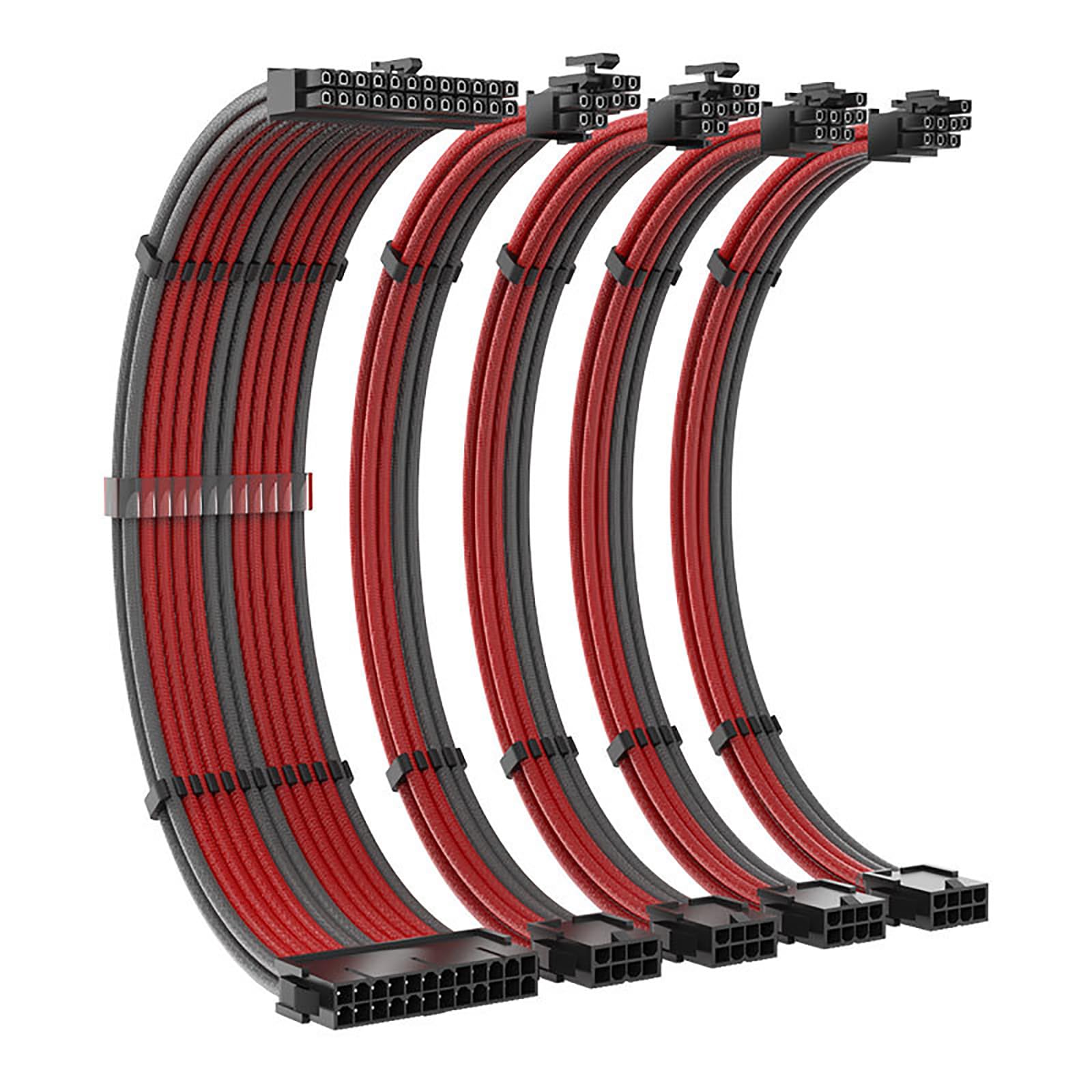 電源延長ケーブルナイロン編組 24 ピンマザーボードスプリッタコード 24Pin PCIE 6 + 2Pin 4 + 4Pin ワイヤスプリッタケーブルワイヤ｜Dusky Rose （ヘアケア・サプリ）