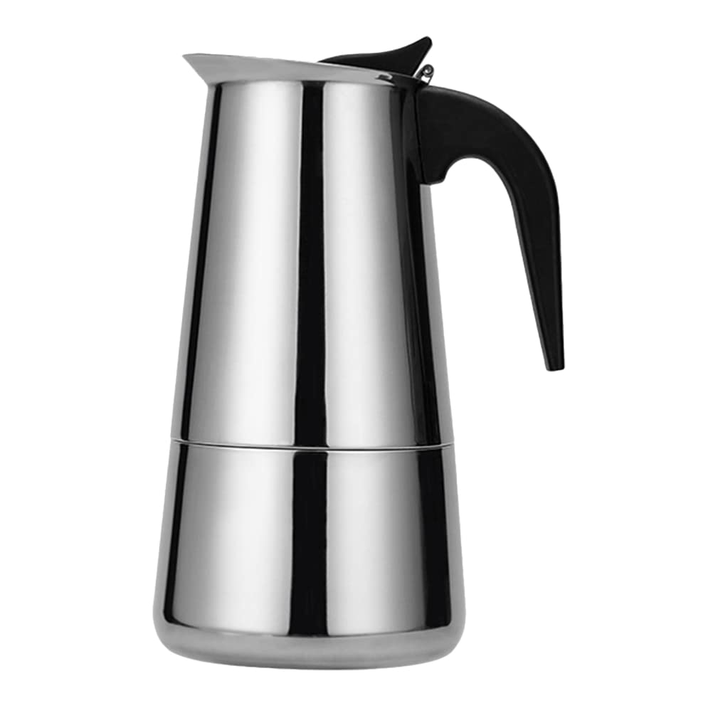ステンレス製家庭用コーヒーポット 12カップ 600ml コンロ式コーヒーメーカー 滑りにくいハンドル付き モダンなデザイン オフィスや家庭使用可能｜Dusky Rose （ヘアケア・サプリ）