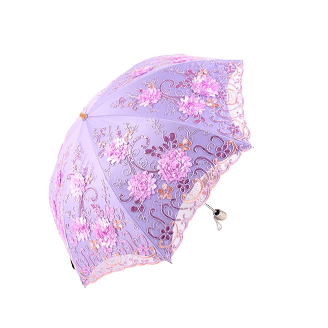 日傘 レース刺繍 uvカット 折りたたみ レディース 遮光 レース 太陽傘 おしゃれ 刺繍 晴雨兼用 和風 立体な花柄 耐風 軽量 遮光遮熱 可愛い エレガント 紫外線遮断 日焼け防止 丈夫 母の日 通勤通学 プレゼント｜Dusky Rose （ヘアケア・サプリ）