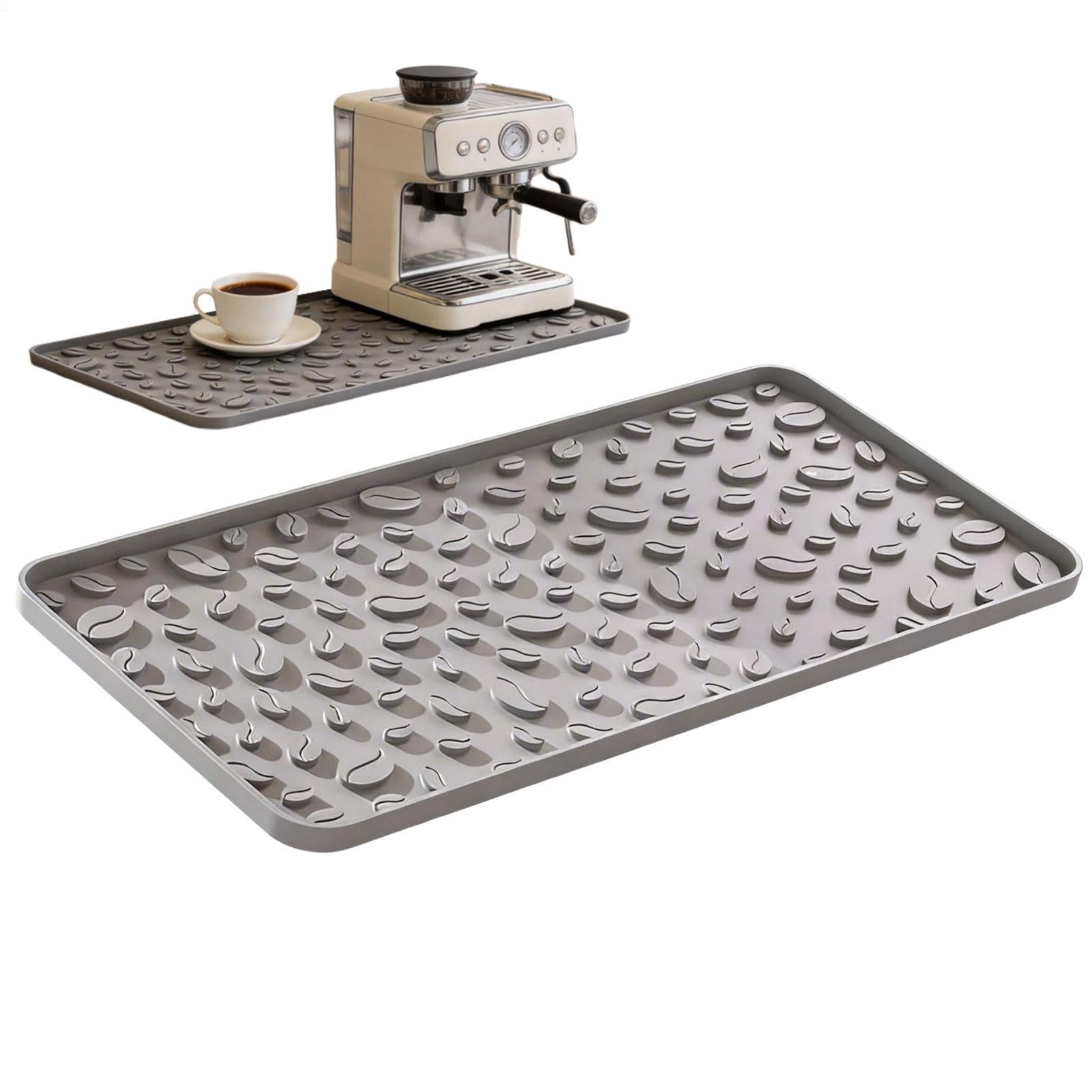 コーヒーメーカーマット - 滑り止め・断熱パッド - 40&times;20cm 耐熱シリコン製 コーヒーコーヒーマシンマットマシンマット | 水切り・調理台・テーブル・バー・キッチン・アパート・ダイニングルーム向け｜Dusky Rose （ヘアケア・サプリ）