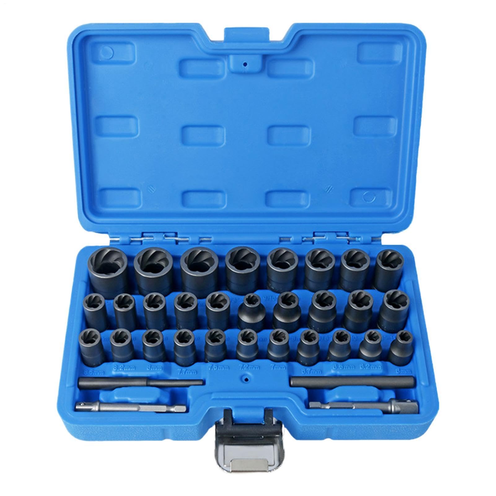 スクリュー抜きセット | 33点耐衝撃性ナット除去工具,ダメージボルト取り外し工具 | バイクフレーム・機械修理用|Dusky Rose (ヘアケア・サプリ)