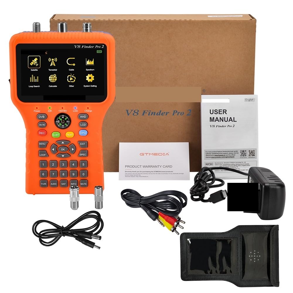 V8 Finder Pro2 衛星信号ファインダーメーター DVB-S2/T2/C コンボ HD デジタル衛星ファインダー HEVC MPEG-4 搭載、衛星テレビ受信機|Dusky Rose (ヘアケア・サプリ)