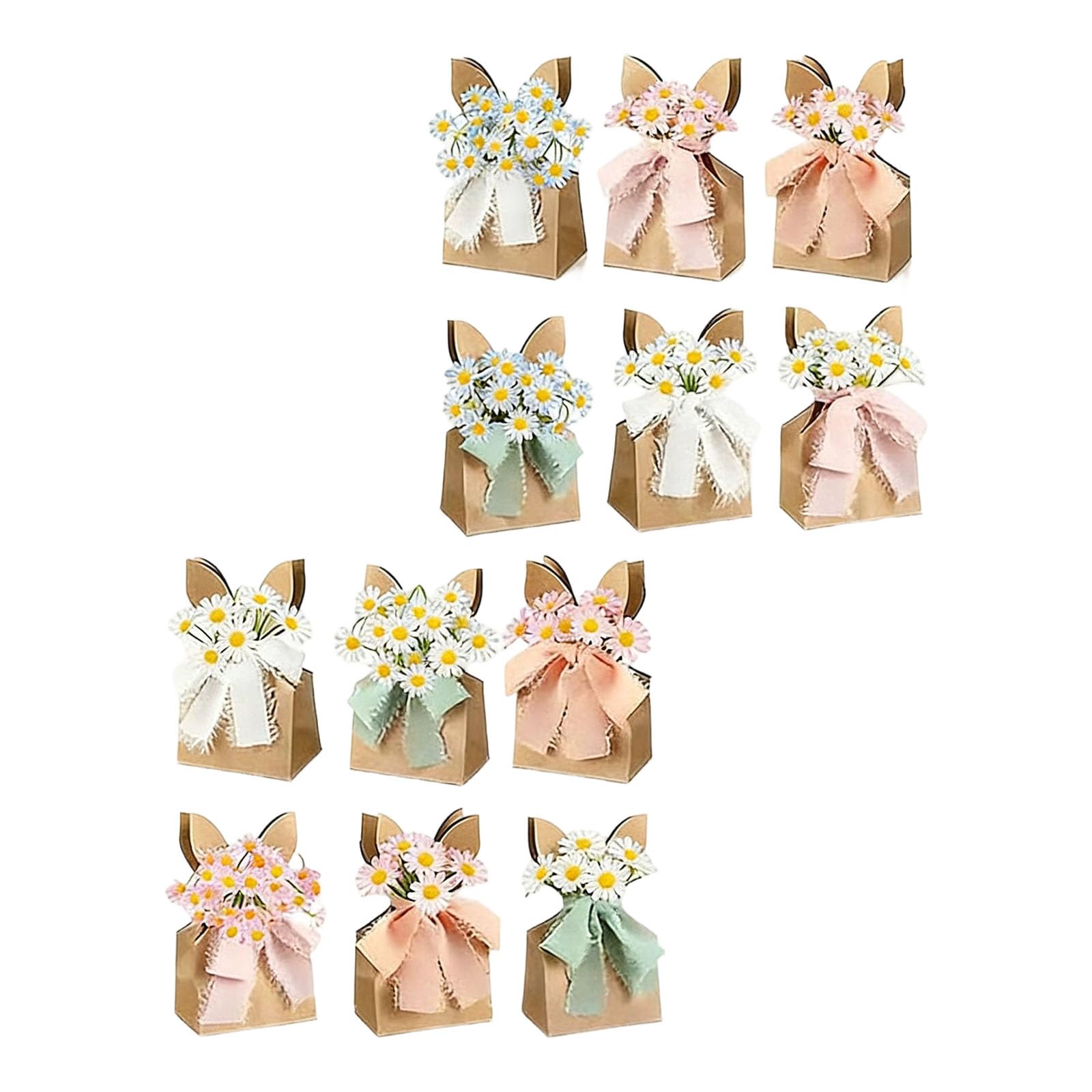12個 復活祭寄りあい 砂糖菓子入れもの かざり付けるシュロの葉付き添い人 再利用能力のあるな紙箱 公休日寄りあい備品