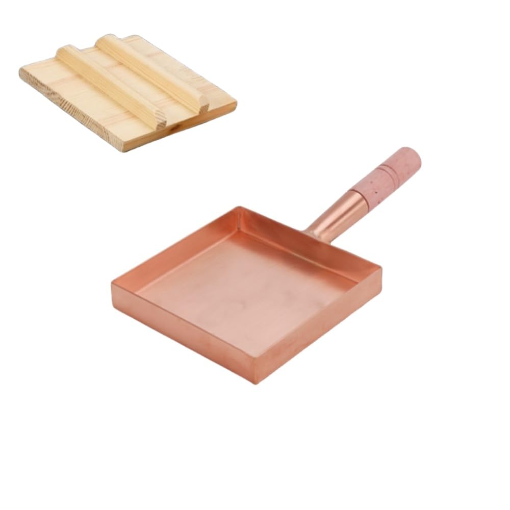 卵焼器 銅製 卵焼 フライパン 卵細胞焼き器 卵焼専用 卵細胞焼き熱伝わらす率の良さでふわふわ 今めかしい 一般受け 膳立て物の具 お弁当 朝ごはん 卵 一人暮らし 御役目用 取りつくろう飾り気の無い (紫?18*18糎,木蓋付き添い人)