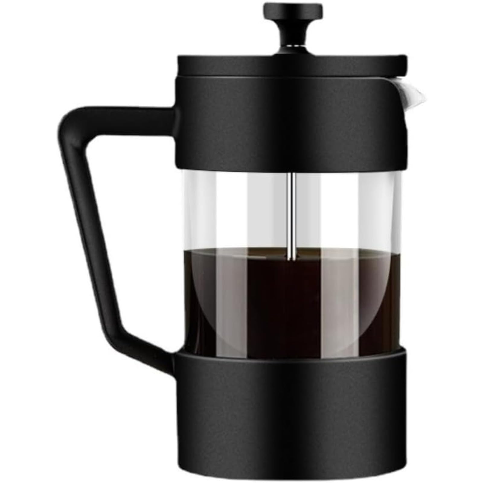 ガラスポット フレンチプレス ハンドパンチポット 紅茶と泡立てたミルクプレス ドリップコーヒーメーカー ホウケイ酸ガラス 注ぎ口付きティー キャンプ コーヒーショップ 家庭用 屋内/屋外での使用に最適 (600ML,A)|Dusky Rose (ヘアケア・サプリ)