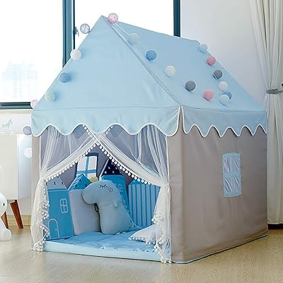キッズテント お城 テント 子供用テント 簡易テント おもちゃ プリンセスの城型 組み立て簡単 ハウス 室内 折り畳み式 LEDライト お誕生日 室内遊具 クリスマス 入園祝い おもちゃハウス 秘密基地 出産祝い プレゼントに最適 日本語説明書付き|Dusky Rose (ヘアケア・サプリ)