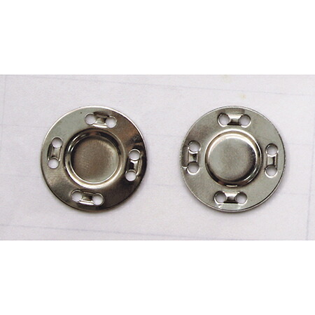 NBK日本紐釦貿易/うす型縫い付けマグネットボタン 20mm 20組 シルバー/SM8-S-20【10】 手芸用品 持ち手・金具 マグネットボタン マグネットホック 磁石ボタン 差し込み式 縫い付け式 埋め込み式 留め具 ボタン 磁石 バッグ ポーチ 財布