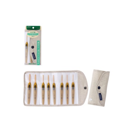 クロバー/カギ針 「ペン-E」 セット 8本入/43-606【10】 手芸用品 クラフト 編み物用品 ハンドメイド材料 クラフト素材