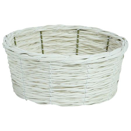 大橋新治商店/ホワイトコルネバスケットアレンジM/24-972【01】[10個] 花器、リース かご・バスケット フェイク素材バスケットフラワー 花かご 資材 おしゃれ 手作り ハンドメイド材料 クラフト素材 クリスマス