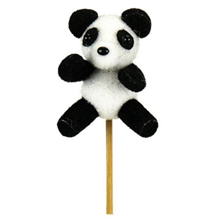 セロン パンダピックｍ 白 取寄 道具 6本 フラワーピック 花資材 01 黒