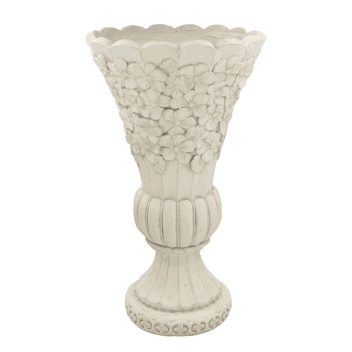 CARNAC/フラワーモチーフロングカップＷＨ ホワイト/GFB335WH【01】 ガーデニング・園芸用品 植木鉢・フラワーポット グラスファイバー鉢 庭 グッズ 資材 家庭菜園 観葉植物 おしゃれ かわいい イースター ハロウィン