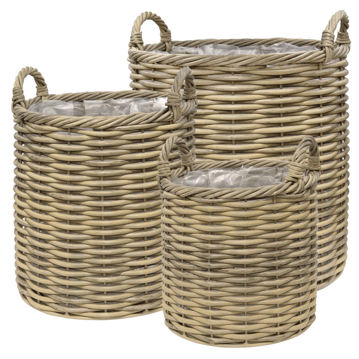 CARNAC/エコラタンバスケット20 set3/PE20【01】 花器、リース かご・バスケット フェイク素材バスケット 什器 ディスプレイ 店舗装飾 業務用 インテリア 雑貨 収納 整理 フェイクグリーン アレンジメント おしゃれ ナチュラル 北欧 人気 11,880円