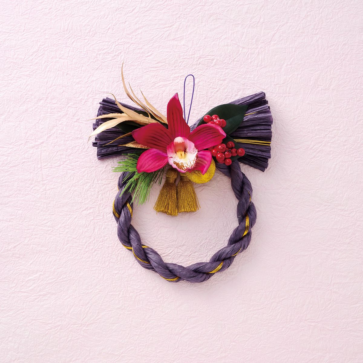 楽天市場】わらルックひとえ月 ムラサキ/25-3251-7【01】[5個] 花器