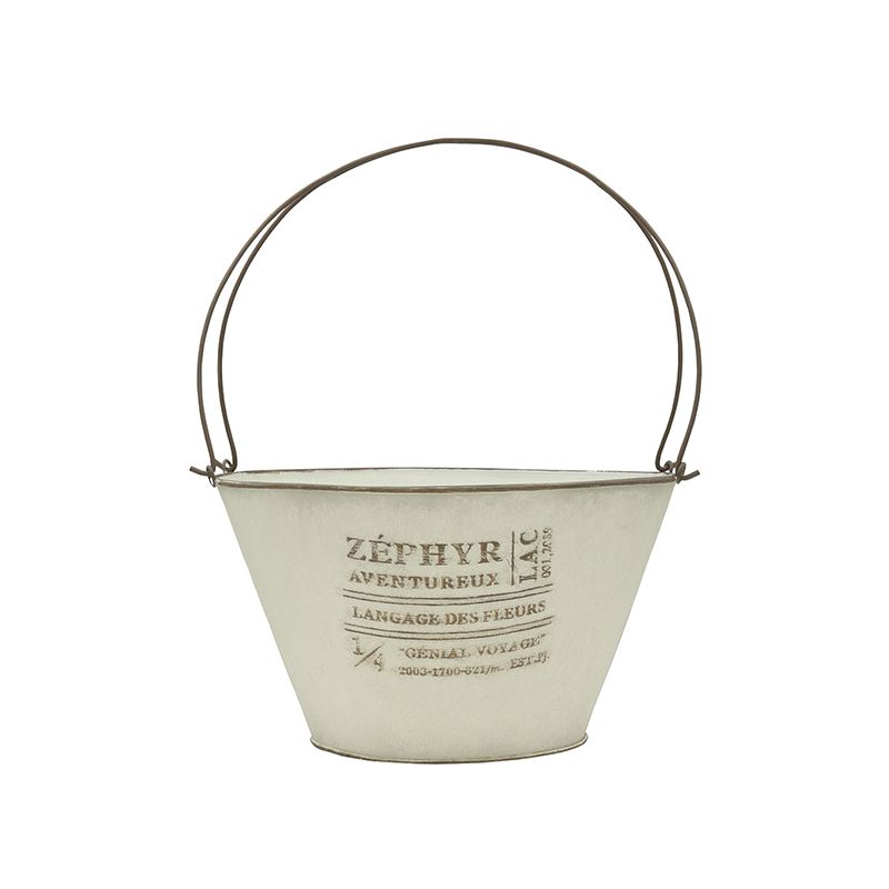 CARNAC/ゼフィールバケツL-WH ホワイト/HSZ17WH【01】[4個] ガーデニング・園芸用品 植木鉢・フラワーポット アイアン・ブリキ鉢 庭 グッズ 資材 家庭菜園 観葉植物 おしゃれ かわいい イースター ハロウィン 夏 母の日