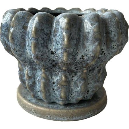 ミュールミル/ボアン濃青L/CF-010LDB【01】[4個] ガーデニング・園芸用品 植木鉢・フラワーポット 陶器・セラミック鉢 庭 グッズ 資材 家庭菜園 観葉植物 おしゃれ かわいい イースター ハロウィン バラの日 母の日