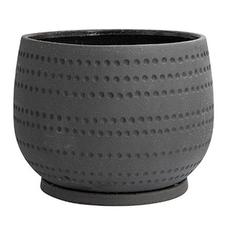グリーンポット/エスビューク シャロー ブラック 18cm/YJ-2718BK【07】[4個] ガーデニング・園芸用品 植木鉢・フラワーポット 陶器・セラミック鉢 植木鉢 プランター 磁器 釉薬 焼き物 おしゃれ 高級 モダン 和風 洋風 観葉植物 花 盆栽 多肉植物