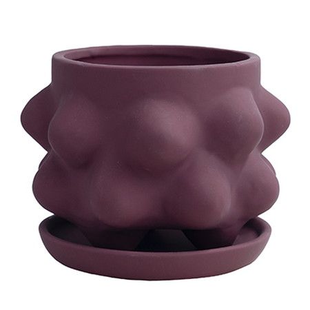 グリーンポット/リュネール ボルドー 13.5cm/CP-3913BO【07】[6個] ガーデニング・園芸用品 植木鉢・フラワーポット 陶器・セラミック鉢 庭 グッズ 資材 家庭菜園 観葉植物 おしゃれ かわいい イースター ハロウィン 母の日 バラの日｜花材通販はなどんやアソシエ