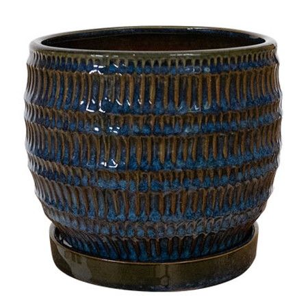 グリーンポット/クラッツ シノ ブルー 18cm/CP-2518BU【07】[4個] ガーデニング・園芸用品 植木鉢・フラワーポット 陶器・セラミック鉢 庭 グッズ 資材 家庭菜園 観葉植物 おしゃれ かわいい イースター ハロウィン 母の日 バラの日｜花材通販はなどんやアソシエ