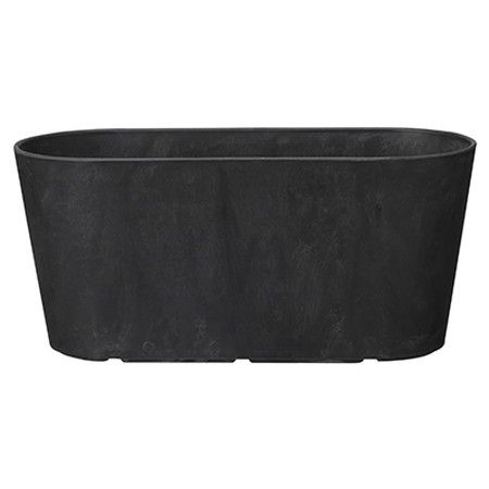 グリーンポット/アートストーン ラウンドプランター ブラック 38x16x17cm/AS-01038BK【07】[10個] ガーデニング・園芸用品 プランター プラスチック 観葉植物 鉢 植木鉢雑貨 オブジェ ナチュラル おしゃれ 可愛い かわいい 置物 玄関 インテリア