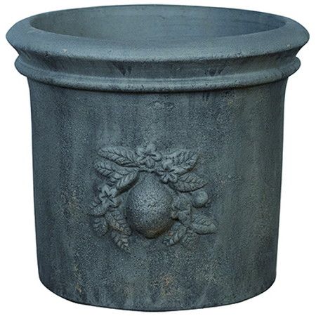 グリーンポット/リモーネ ラウンド アンティークグレー 42cm/EB-RR4236GY【08】 ガーデニング・園芸用品 植木鉢・フラワーポット テラコッタ(素焼き) 庭 グッズ 資材 家庭菜園 観葉植物 おしゃれ かわいい ハロウィン 母の日｜花材通販はなどんやアソシエ