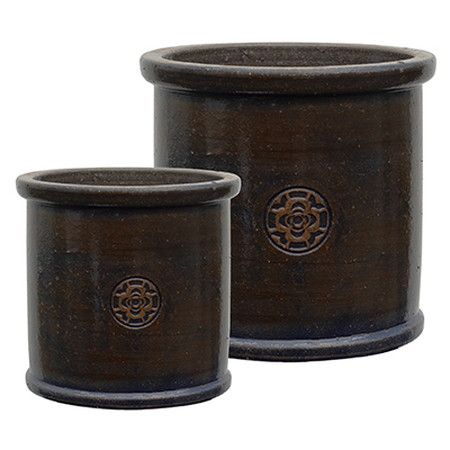 グリーンポット/グロス シリンダー ブルー 29/22cm/VN-0329BU【08】 ガーデニング・園芸用品 植木鉢・フラワーポット 陶器・セラミック鉢 庭 グッズ 資材 家庭菜園 観葉植物 おしゃれ かわいい イースター ハロウィン 母の日 バラの日