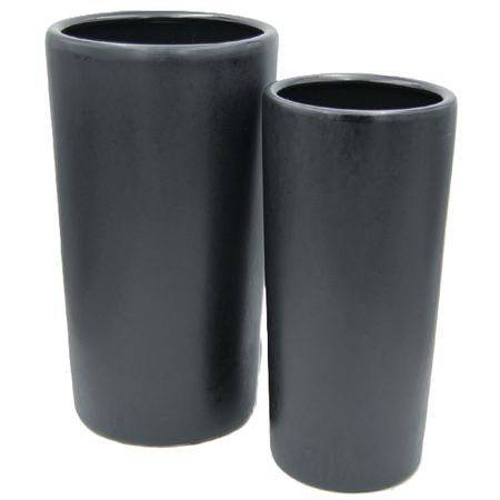 丸滉製陶/8号 丸深筒形/MJ-37-BK(2/Set)【01】 ガーデニング・園芸用品 植木鉢・フラワーポット 陶器・セラミック鉢 庭 グッズ 資材 家庭菜園 観葉植物 おしゃれ かわいい イースター ハロウィン 母の日 バラの日