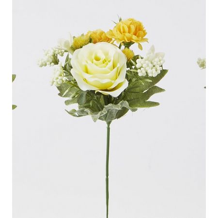 【造花】ビダヤコム/フランソワローズミックスピック イエロー/FD3310-004Y【01】[36本] 造花 アーティフィシャルフラワー バラフェイクフラワー フラワーアレンジ花材 おしゃれ ハンドメイド材料 クラフト素材 装飾 ディスプレイ 春 夏 秋 お供え｜花材通販はなどんやアソシエ