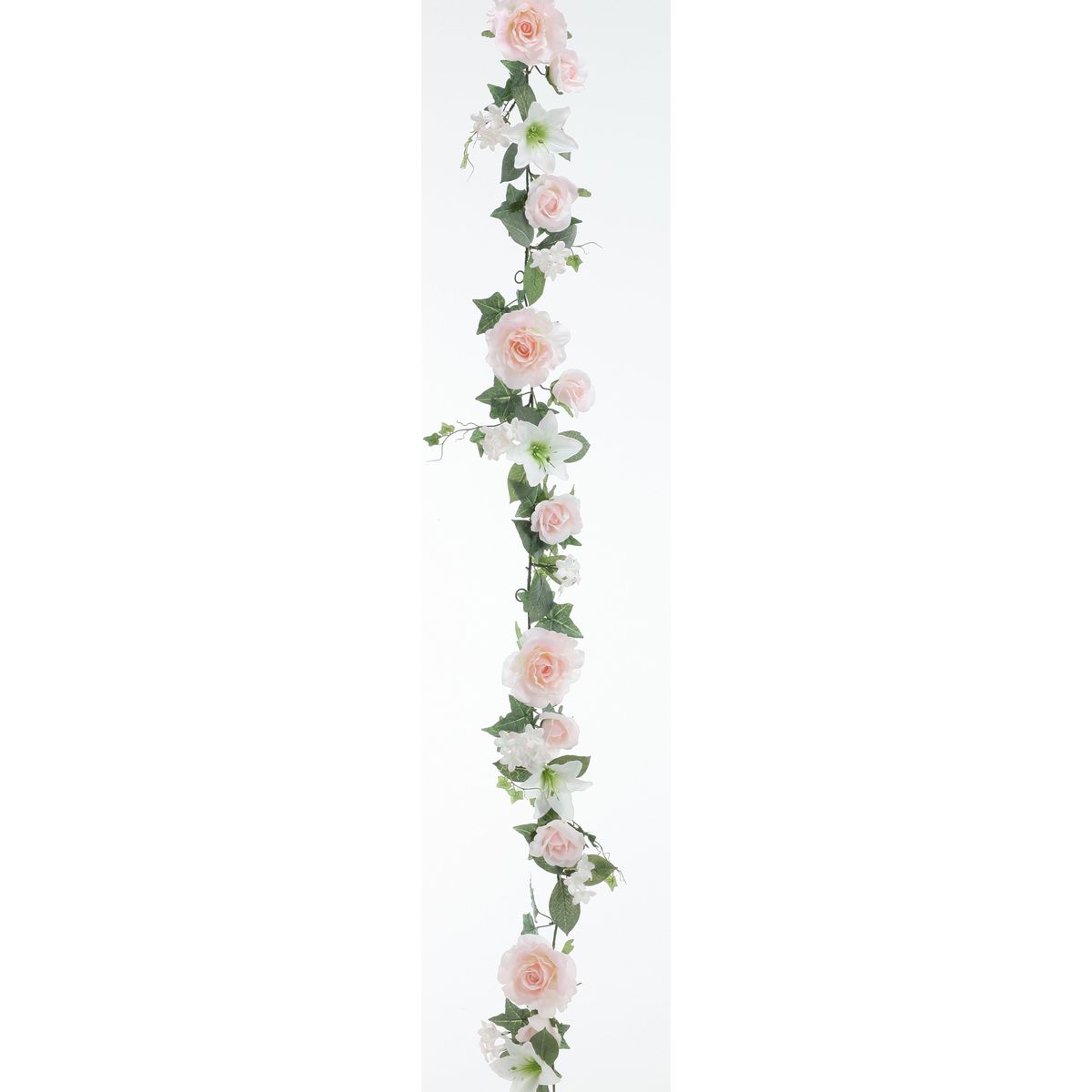【造花】ビダヤコム/ミックスローズガーランド ピンク/FD5253-002P【01】[6本] 造花（アーティフィシャルフラワー） バラ フェイクフラワー シルクフラワー インテリア 花材 資材 ディスプレイ 装飾 アレンジメント ブーケ 業務用 店舗装飾 光触媒