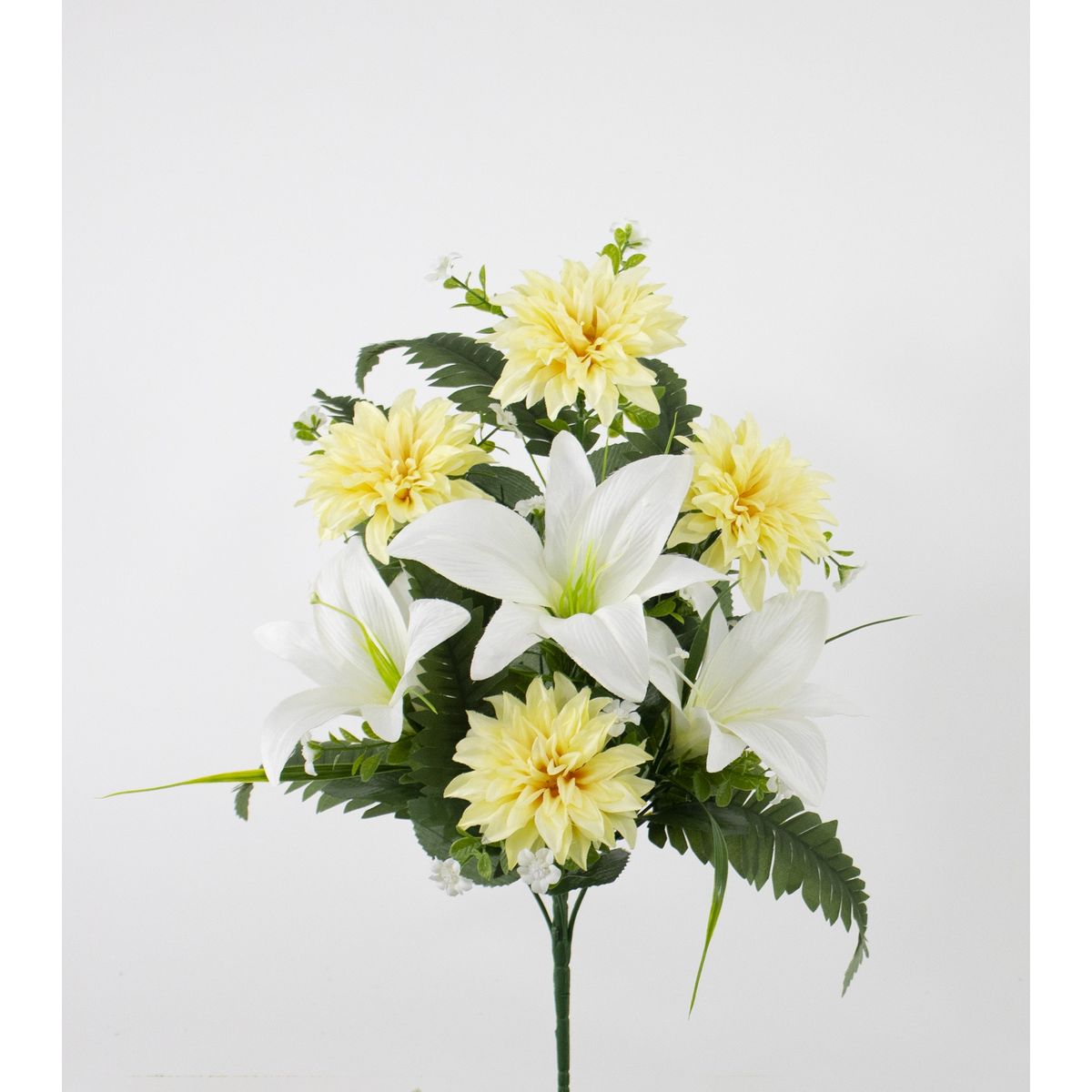 【造花】ビダヤコム/仏花ブッシュ イエロー/V25036-004Y【01】[6本] 造花 アーティフィシャルフラワー 仏花フェイクフラワー フラワーアレンジ花材 おしゃれ ハンドメイド材料 クラフト素材 装飾 ディスプレイ お供え｜花材通販はなどんやアソシエ