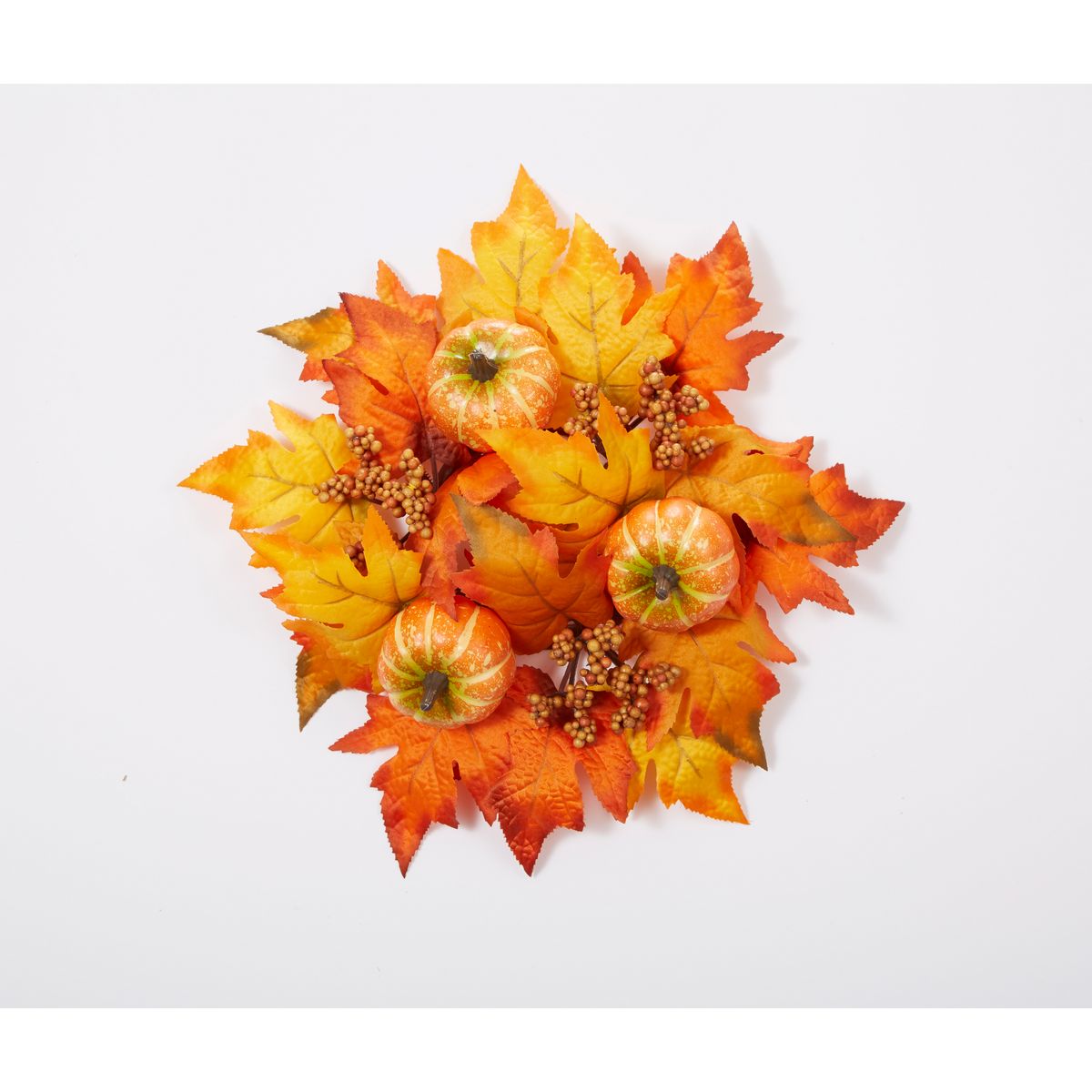 【造花】ビダヤコム/パンプキンリース オレンジ/FD3423-009O【01】[12個] 造花（アーティフィシャルフラワー） 実物、フェイクフルーツ カボチャ・パンプキン フェイクフルーツ インテリア ディスプレイ 装飾 アレンジメント ハロウィン 秋 花材