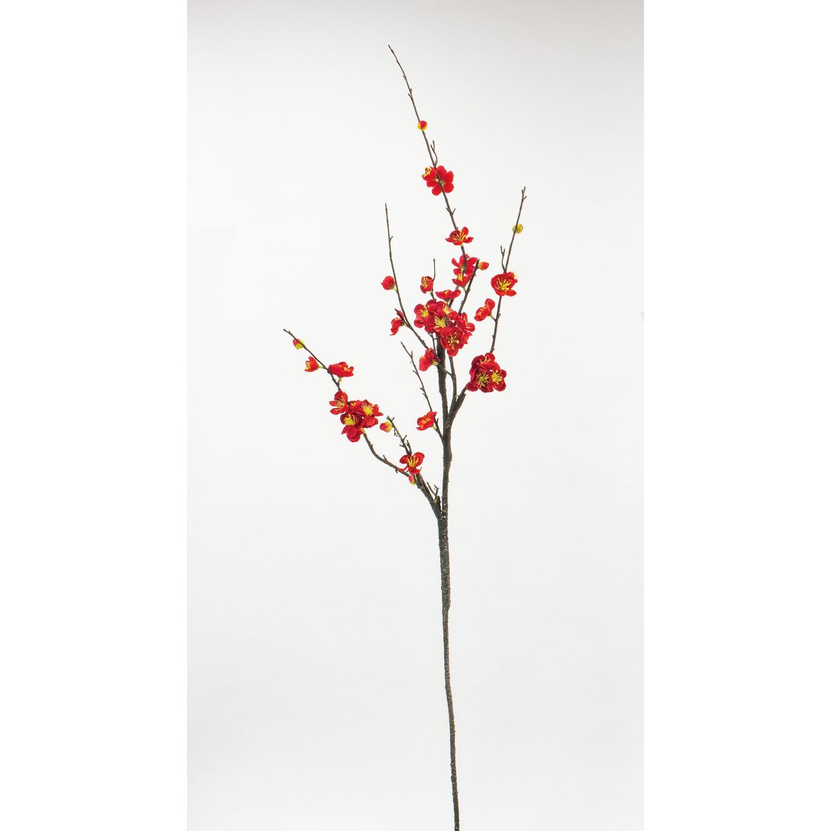 【造花】ビダヤコム/冬至梅大枝 レッド/2049R-003R【01】[6本] 造花（アーティフィシャルフラワー） ツバキ（椿） つばき フェイクフラワー シルクフラワー インテリア 花材 資材 ディスプレイ 装飾 アレンジメント 和風 業務用 店舗装飾 冬 春