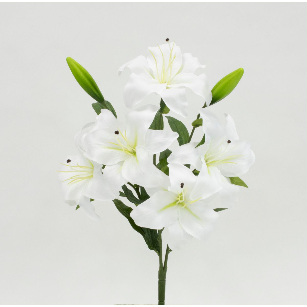 【造花】ビダヤコム/カサブランカブッシュ&times;(5Ｆ) ホワイト/V22017-001W【01】[6本] 造花 アーティフィシャルフラワー カサブランカフェイクフラワー フラワーアレンジ花材 おしゃれ ハンドメイド材料 クラフト素材 装飾 ディスプレイ 春 夏 秋｜花材通販はなどんやアソシエ