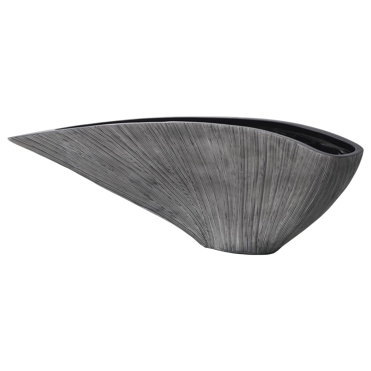 クレイ/tranche_78L21W27H DARK GRAY/820-812-812【01】 花器、リース 花器・花瓶 ポリレジン樹脂花器フラワーべース 資材 可愛い おしゃれ 春 こどもの日 冬 お月見 お正月 クリスマス ハロウィン 敬老の日 雛祭り｜花材通販はなどんやアソシエ