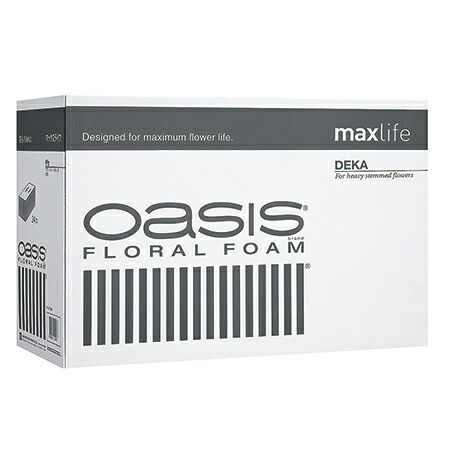 デカ　ｍａｘｌｉｆｅ 24個/SJ019600【01】 花資材・フローリスト道具 フローラルフォーム(オアシス) 生花用ブリック デラックス 吸水性 標準サイズ ミニ ハーフ フル アレンジメント 花束 ケース販売 業務用 店舗用