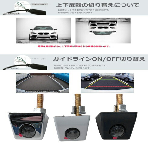 バックカメラ ナンバープレート 後付け 埋込型 本体 上下反転式 100万画素 Ccd
