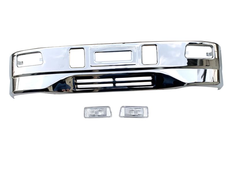 日野 デュトロ ワイド メッキ バンパー A 専用ステー付き ワイドキャブ トヨタ ダイナ トヨエース JP-ZJW085W+BST11+BST05+FOG｜HANAFUSAはなふさ
