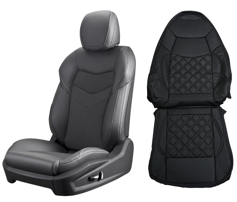 いすゞ 07 エルフ タイタン アトラス UDコンドル ダブル シングルキャブ ハイキャブ 助手運転席 シートカバー ブラックキルト JP-YT128F-BK｜HANAFUSAはなふさ