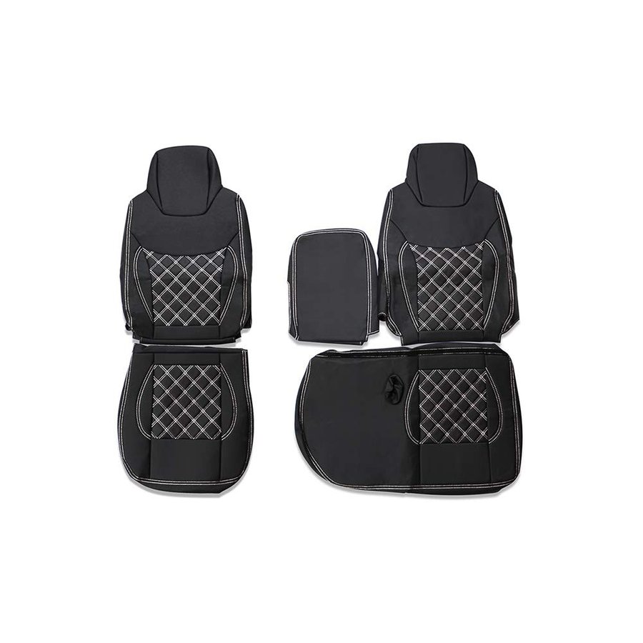 シートカバー いすゞ 07 エルフ ワイド用 キルティング ホワイトキルト 運転席 助手席 1台分 セット ZERO AP-CV018LR-WL