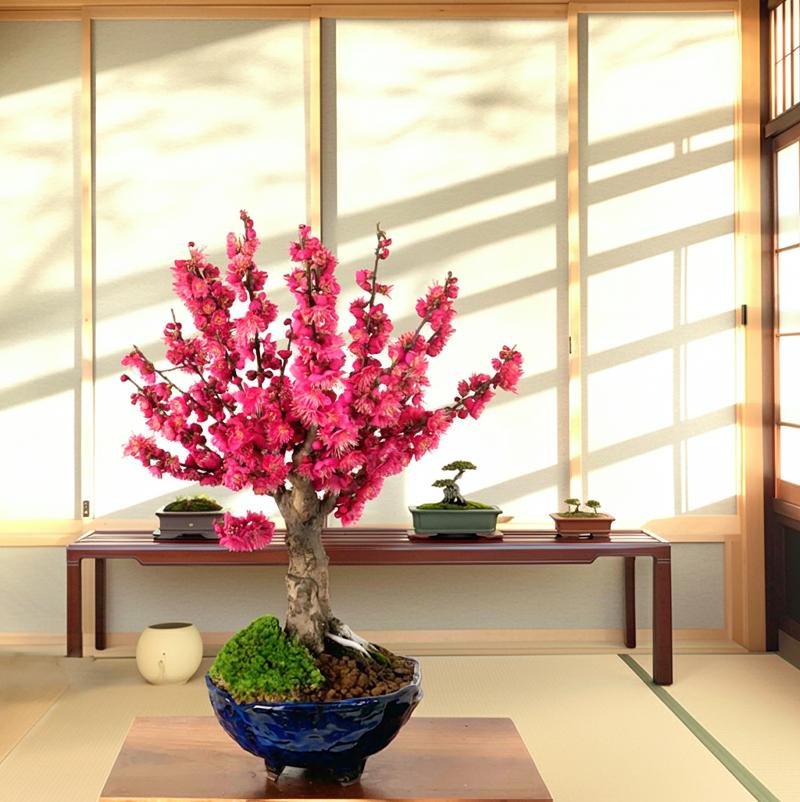 楽天市場】盆栽 梅 紅白梅 接木 希少 200個前後の蕾 別格 樹齢6年 極太