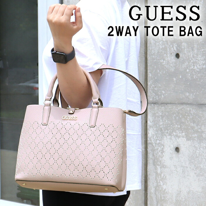 *ゲス バッグ XG849306 BISCUIT AMARA ピンク 2way 型抜きデザイン ハンド トート GUESS ab-494600 ブランド