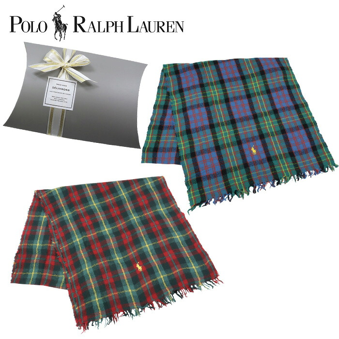ラッピング無料 ポロ ラルフローレン マフラー PC1370 チェック ポニー刺繍 男女兼用 POLO RALPH LAUREN ab-60736 ブランド