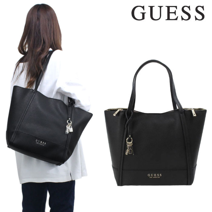 トートバッグ 使い勝手の良い ゲス バッグ Vg Black Guess Heidi インバッグ付き トートバッグ バック チャーム ブラック レディース Ag ブランド Dma Hu